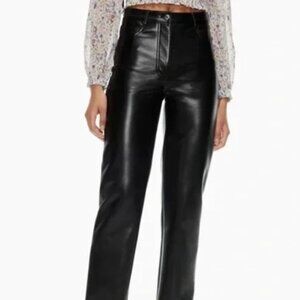 Aritzia Wilfred Melina vegan leather pants (black, size 4)